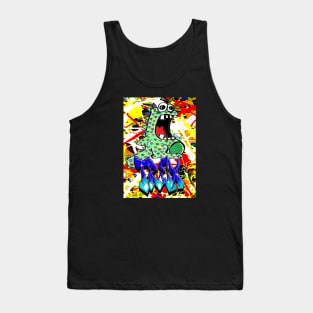 dinosaur, trex, dino, graffiti, rap, spray, skate, street, Tank Top